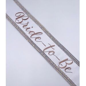 Bride-to-Be Sash with Rhinestone Trim